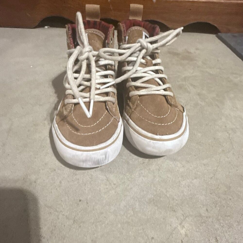 Vans Sk8-Hi Plaid Brown/Black Boys Size 12.5 - Picture 3 of 7